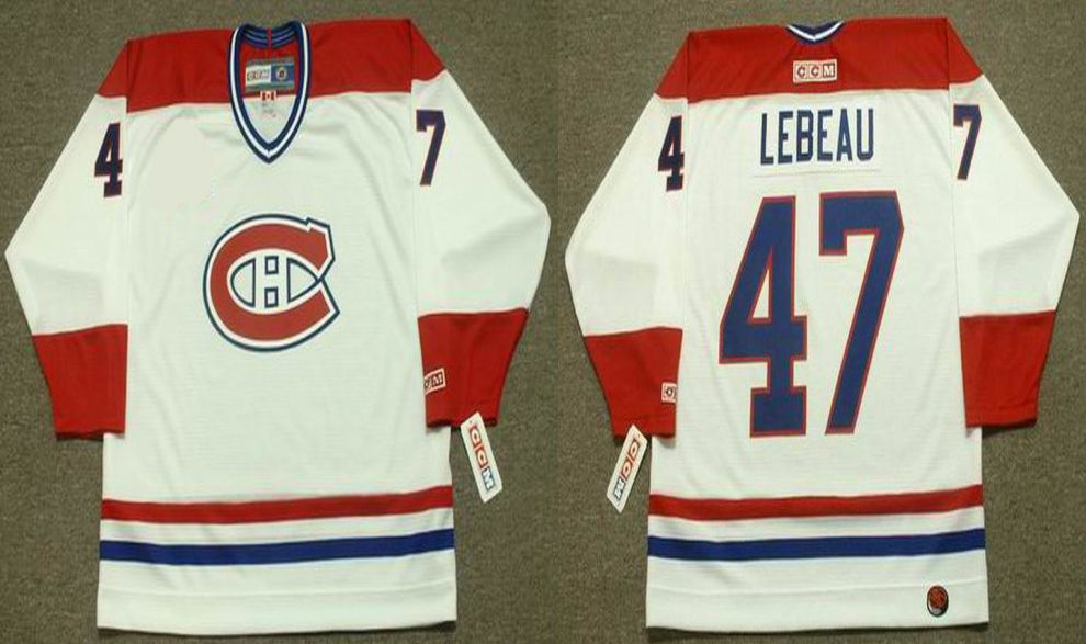 2019 Men Montreal Canadiens 47 Lebeau White CCM NHL jerseys